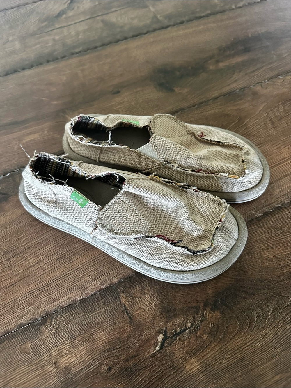 Toddler Kids Slip-On Canvas Sanuk Shoes in Beige